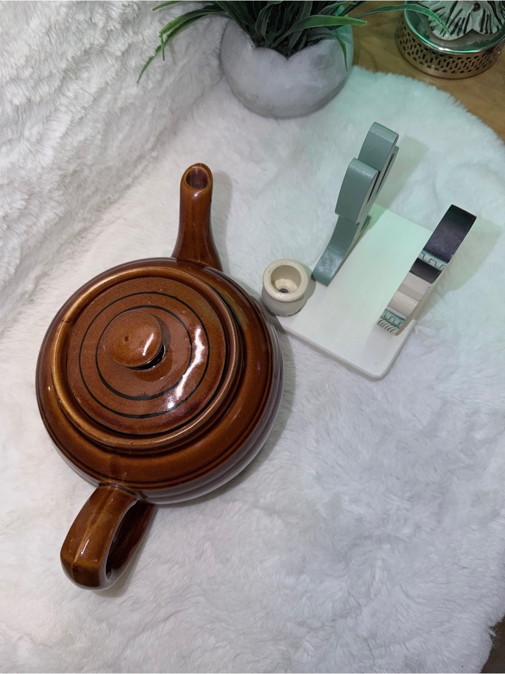 Brown Oven Proof Teapot And Handcrafted Napkin & Tooth Pick Holder π₯ - Picture 4 of 7